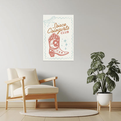 Space Cowgirls Club | Starry Cowboy Boot Print Poster