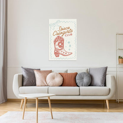 Space Cowgirls Club | Starry Cowboy Boot Print Poster