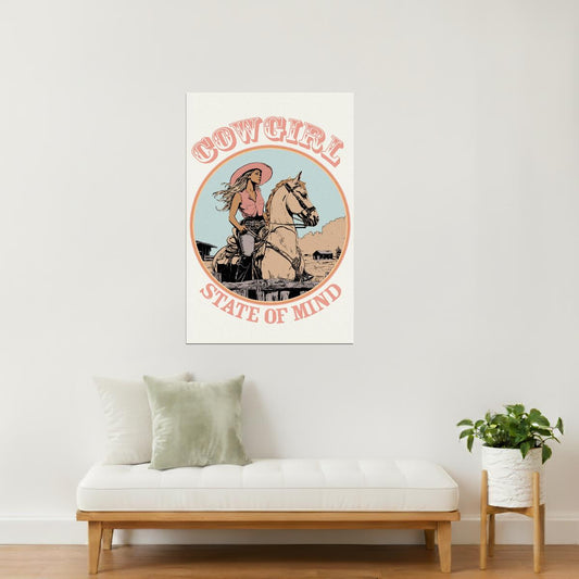 Cowgirl State of Mind | Retro Rodeo Wall Decor Poster