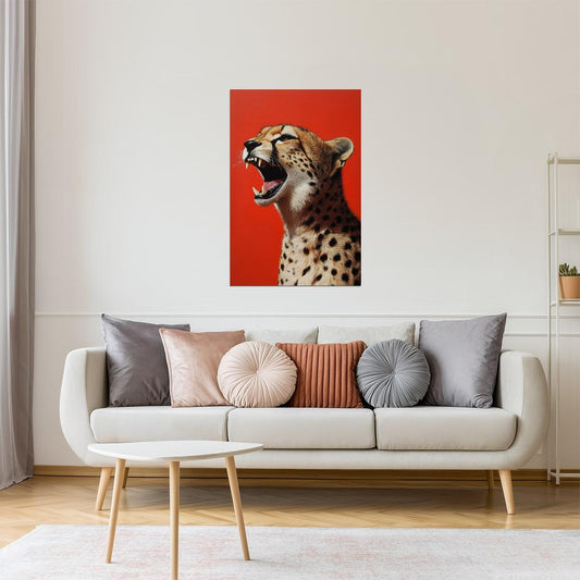 Roaring Cheetah Fashion Poster | High Impact Jungle Cat Photography