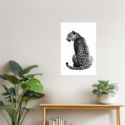 Leopard Study in Black & White | Contemporary Animal Photography Poster