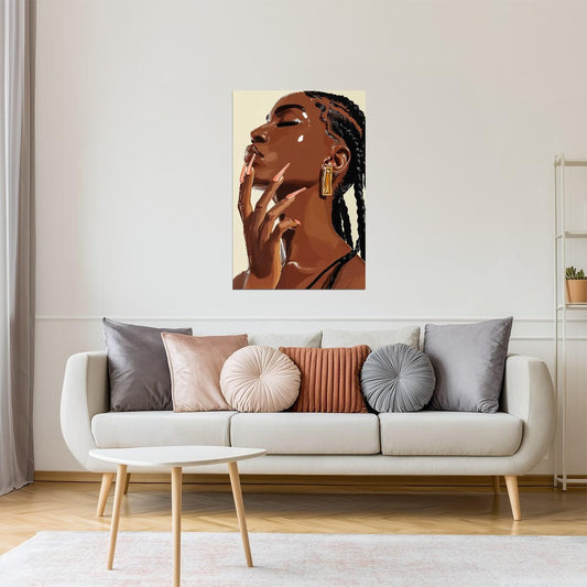 Sensual Black Woman | Chic Luxury Portrait | Wall Decor Poster