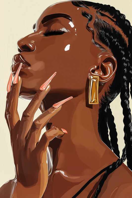 Sensual Black Woman | Chic Luxury Portrait | Wall Decor Poster