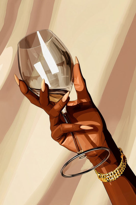 Wine Glass in Hand | Luxury Lifestyle Art | Statement Wall Decor Poster