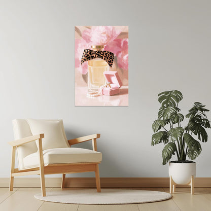 Perfume Bottle with Jewelry Box | Luxurious Feminine Art | Wall Art Print Poster