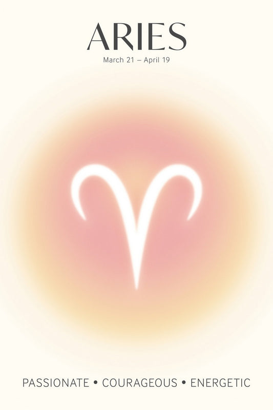 Aries Zodiac Sign | Mystical Minimalist Design | Astrology Wall Art Print Poster