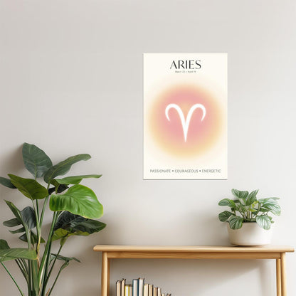 Aries Zodiac Sign | Mystical Minimalist Design | Astrology Wall Art Print Poster