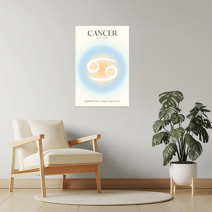 Cancer Zodiac Sign | Dreamy Celestial Gradient | Spiritual Wall Decor Poster