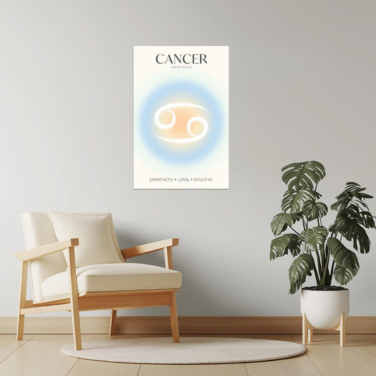 Cancer Zodiac Sign | Dreamy Celestial Gradient | Spiritual Wall Decor Poster