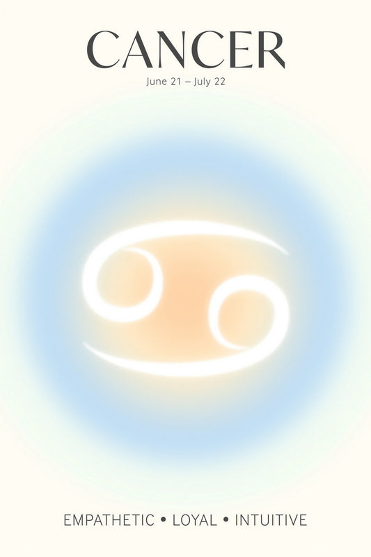 Cancer Zodiac Sign | Dreamy Celestial Gradient | Spiritual Wall Decor Poster