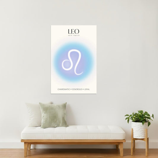 Leo Zodiac Sign | Cosmic Minimalist Style | Astrology Wall Art Print Poster