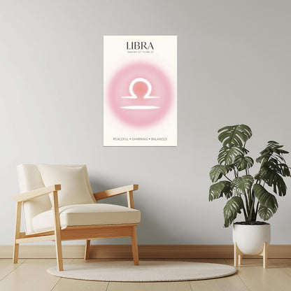 Libra Zodiac Sign | Serene Pastel Gradient | Astrology Wall Decor Poster
