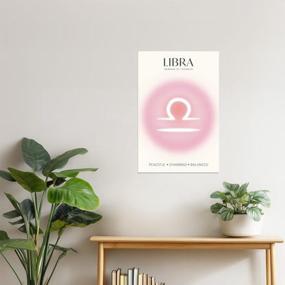 Libra Zodiac Sign | Serene Pastel Gradient | Astrology Wall Decor Poster