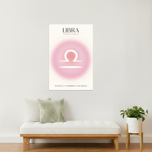 Libra Zodiac Sign | Serene Pastel Gradient | Astrology Wall Decor Poster