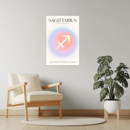 Sagittarius Zodiac Sign | Dreamy Aura Aesthetic | Astrology Wall Decor Poster