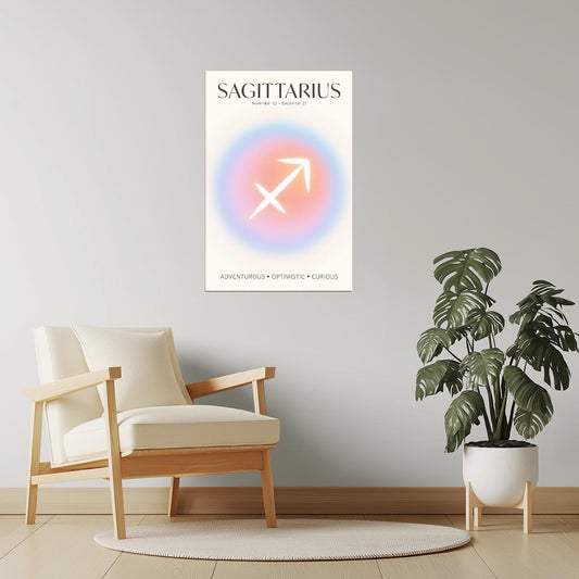 Sagittarius Zodiac Sign | Dreamy Aura Aesthetic | Astrology Wall Decor Poster