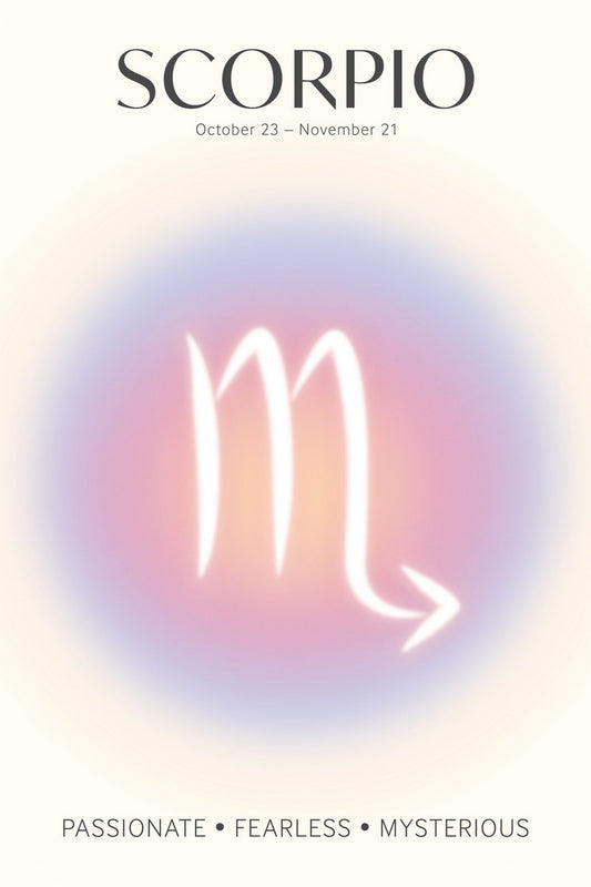 Scorpio Zodiac Sign | Ethereal Gradient Symbol | Astrology Wall Art Print Poster