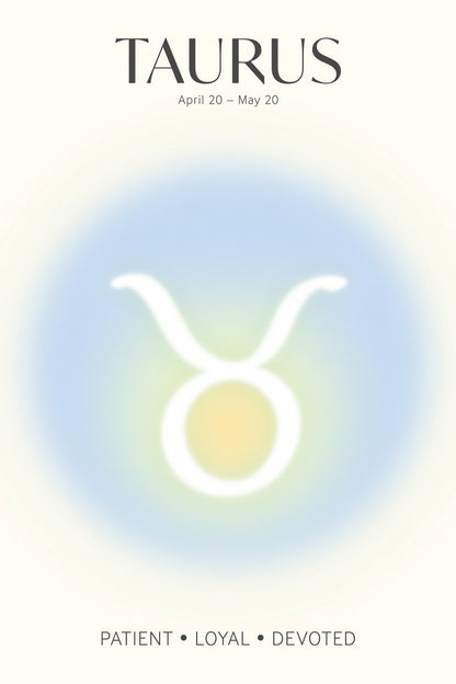 Taurus Zodiac Sign | Modern Celestial Design | Astrology Wall Decor Poster