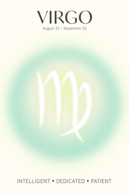 Virgo Zodiac Sign | Spiritual Minimalist Art | Astrology Wall Art Print Poster