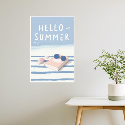 Hello Summer with Seashells and Sunglasses | Coastal Granddaughter Bookish Aesthetic Poster