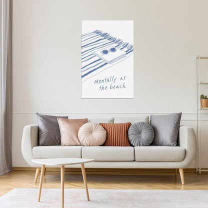 Mentally at the Beach | Coastal Granddaughter Bookish Aesthetic Poster
