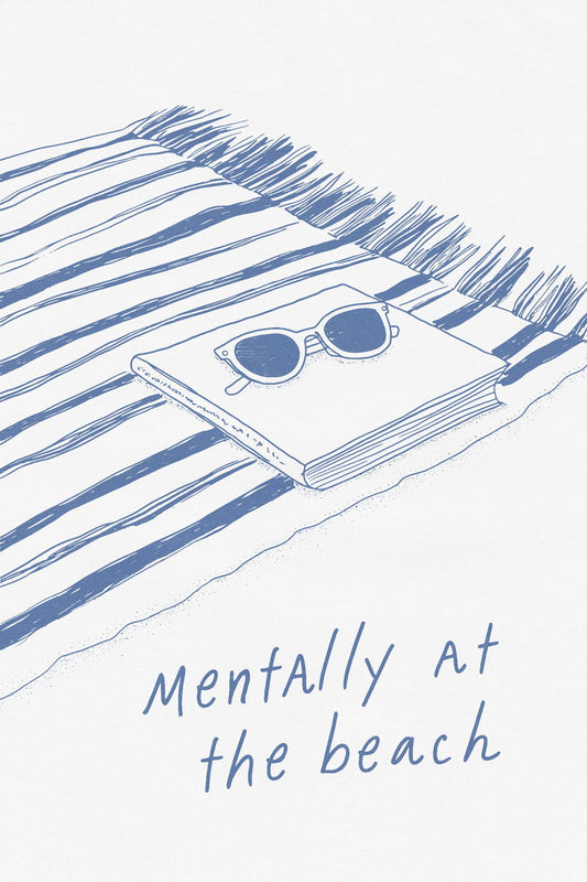 Mentally at the Beach | Coastal Granddaughter Bookish Aesthetic Poster