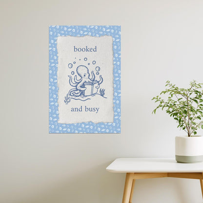 Booked and Busy Octopus | Coastal Granddaughter Bookish Aesthetic Poster
