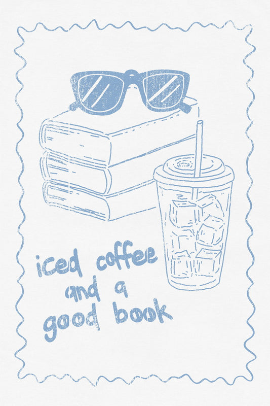 Iced Coffee and a Good Book | Coastal Granddaughter Bookish Aesthetic Poster