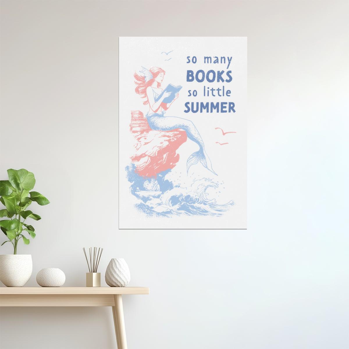 So Many Books So Little Summer Mermaid | Coastal Granddaughter Bookish Aesthetic Poster
