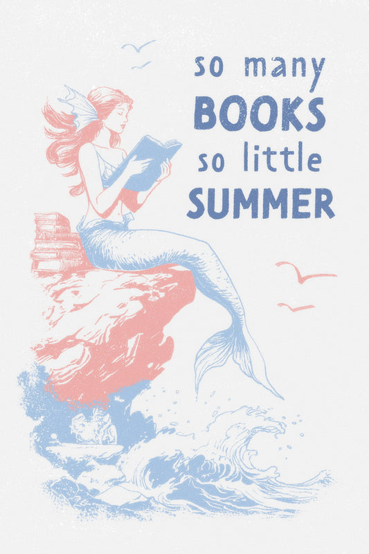So Many Books So Little Summer Mermaid | Coastal Granddaughter Bookish Aesthetic Poster
