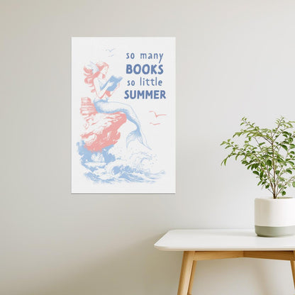 So Many Books So Little Summer Mermaid | Coastal Granddaughter Bookish Aesthetic Poster