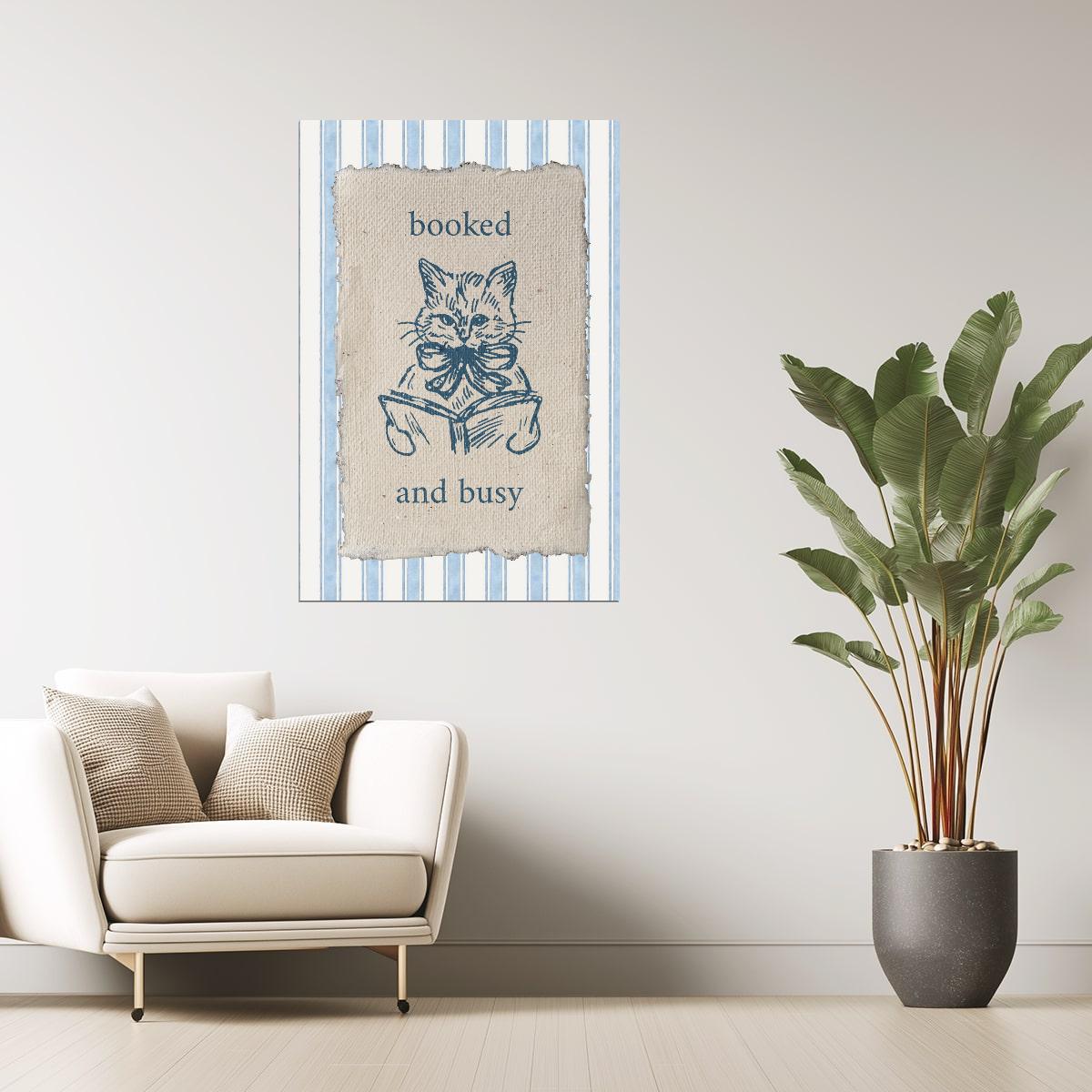 Booked and Busy Cat | Bookish Aesthetic Poster