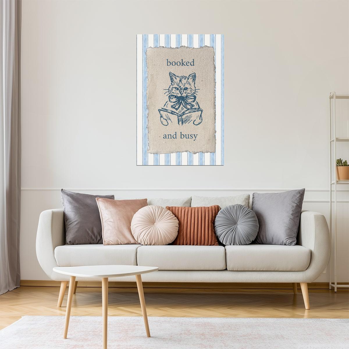 Booked and Busy Cat | Bookish Aesthetic Poster
