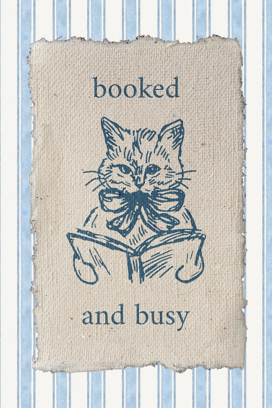 Booked and Busy Cat | Bookish Aesthetic Poster
