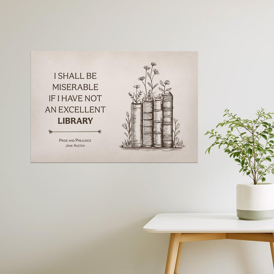 Jane Austen Literary Quote | Bookish Vintage Aesthetic Poster