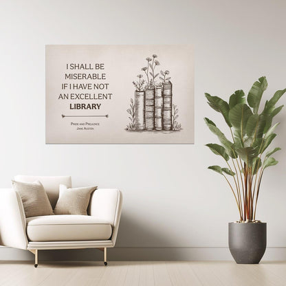 Jane Austen Literary Quote | Bookish Vintage Aesthetic Poster
