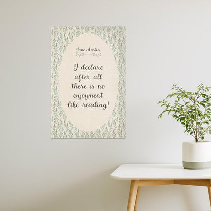 Jane Austen Quote I Declare After All | Bookish Floral Aesthetic Poster