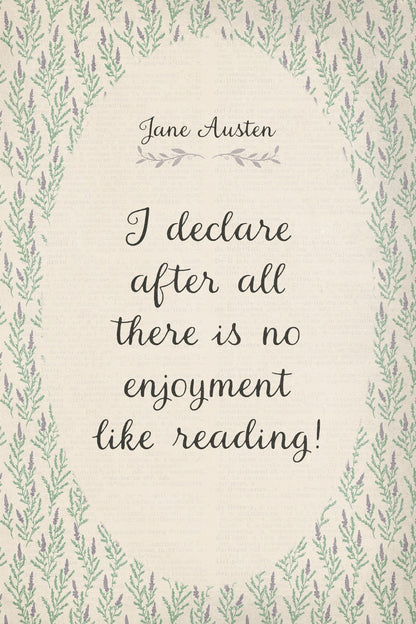 Jane Austen Quote I Declare After All | Bookish Floral Aesthetic Poster
