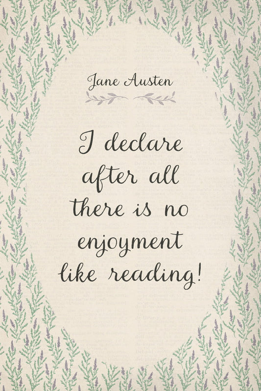 Jane Austen Quote I Declare After All | Bookish Floral Aesthetic Poster