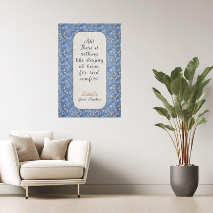 Jane Austen Quote Real Comfort at Home | Bookish Floral Aesthetic Poster