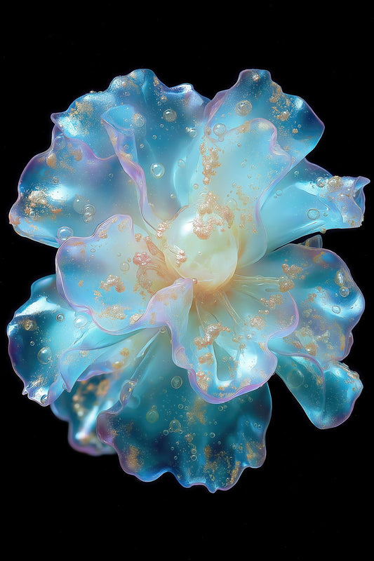 Holographic Bloom | Mystical Surrealism | Wall Art Print Poster
