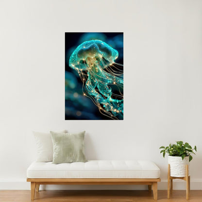 Ethereal Ocean Jellyfish | Surreal Sci-Fi Aesthetic | Wall Decor Poster