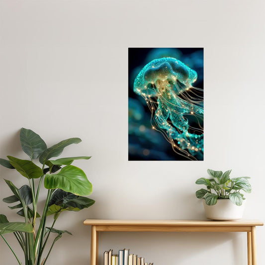 Ethereal Ocean Jellyfish | Surreal Sci-Fi Aesthetic | Wall Decor Poster
