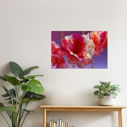 Vibrant Red Hibiscus | Enchanting Fantasycore | Wall Decor Poster