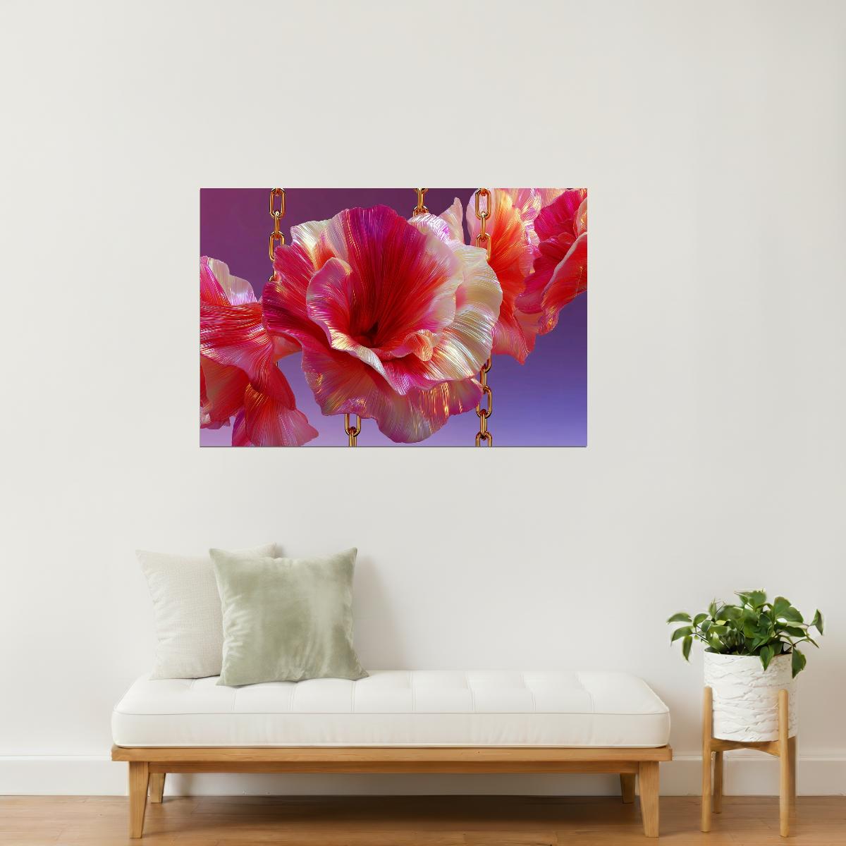 Vibrant Red Hibiscus | Enchanting Fantasycore | Wall Decor Poster