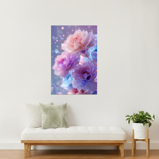 Pastel Rose Bouquet | Whimsical Dreamcore | Wall Art Print Poster