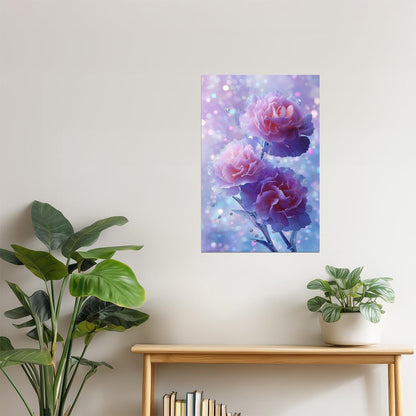 Shimmering Pink Carnations | Serene Fantasy Aesthetic | Wall Decor Poster