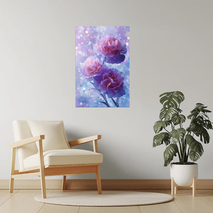 Shimmering Pink Carnations | Serene Fantasy Aesthetic | Wall Decor Poster