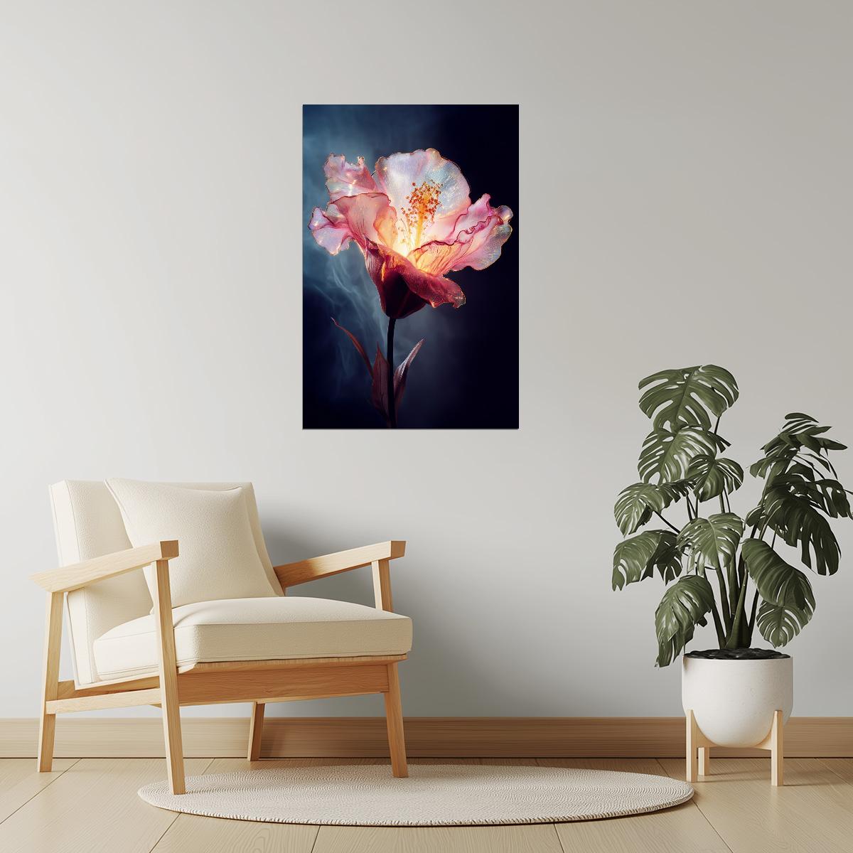 Radiant Peach Blossom | Enchanting Fantasy Art | Wall Art Print Poster