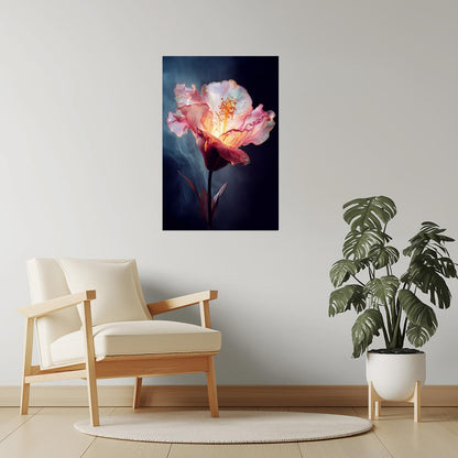 Radiant Peach Blossom | Enchanting Fantasy Art | Wall Art Print Poster